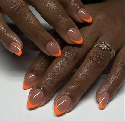 Short Orange Tip Nail Set